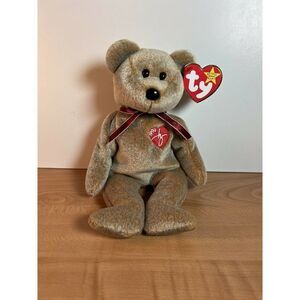RARE Vintage Ty Inc. 1999 Signature Bear Beanie Baby With Tag Error 8"